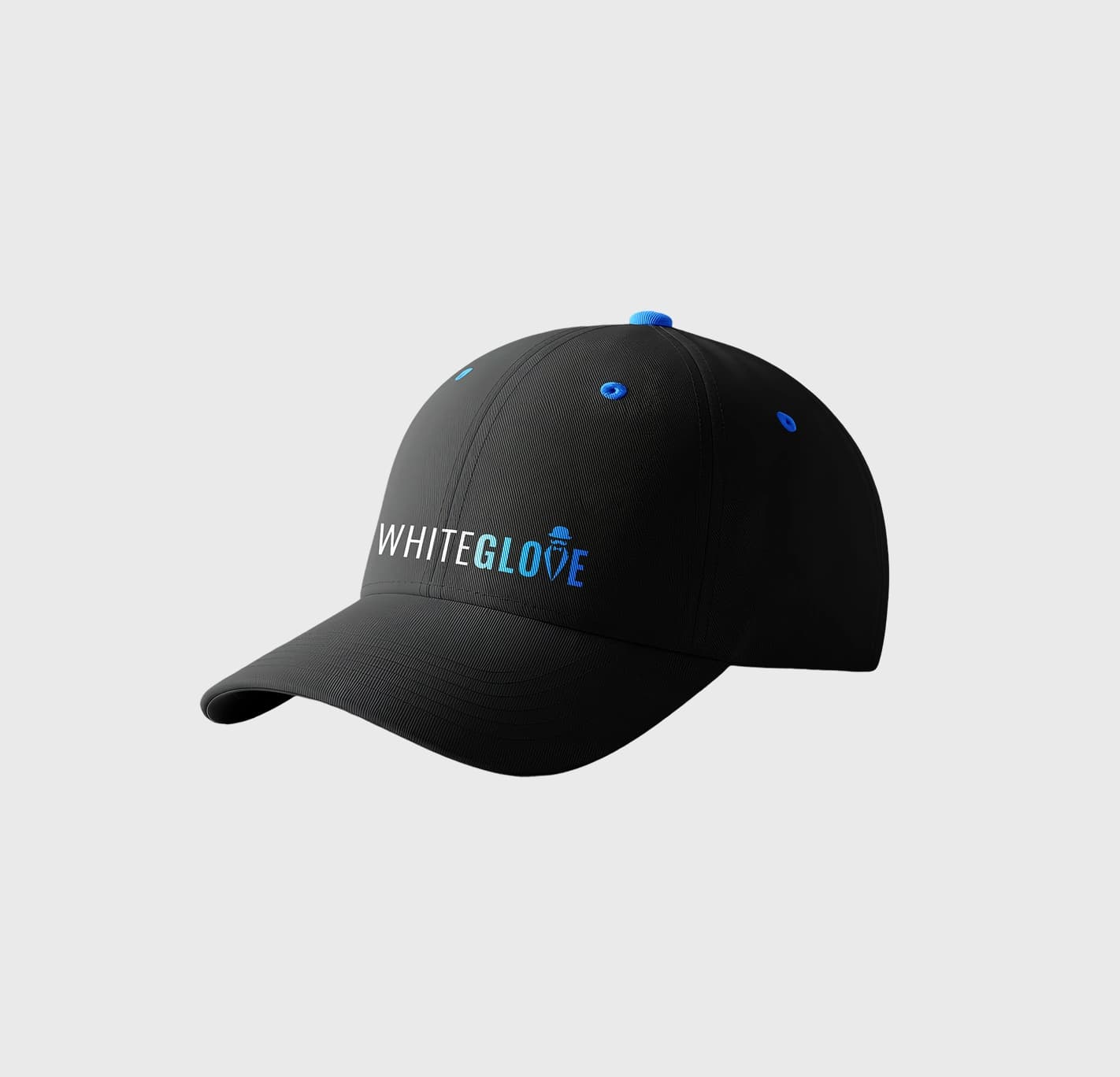 כובע מצחייה שחור עם לוגו WHITEGLOVE